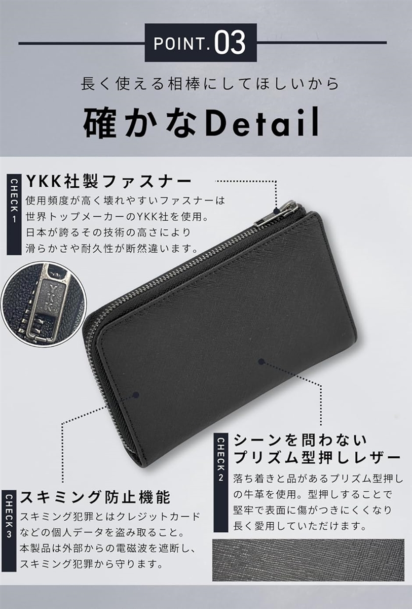 財布 メンズ 本革 ミドルウォレット 小さい長財布 コンパクト財布 L字