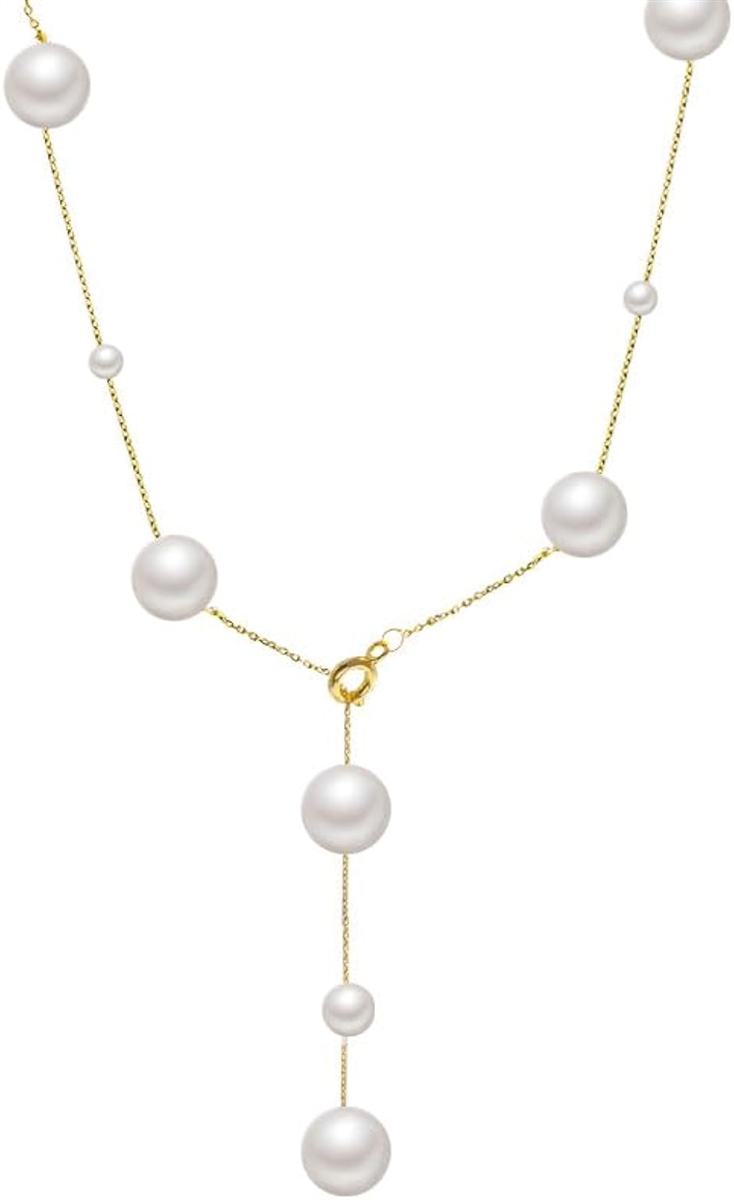 Yahoo! Yahoo!ショッピング(ヤフー ショッピング)パールネックレス レディース シンプル Y字 シルエット アレンジ自由 上品 お洒落 ゴールド 人気