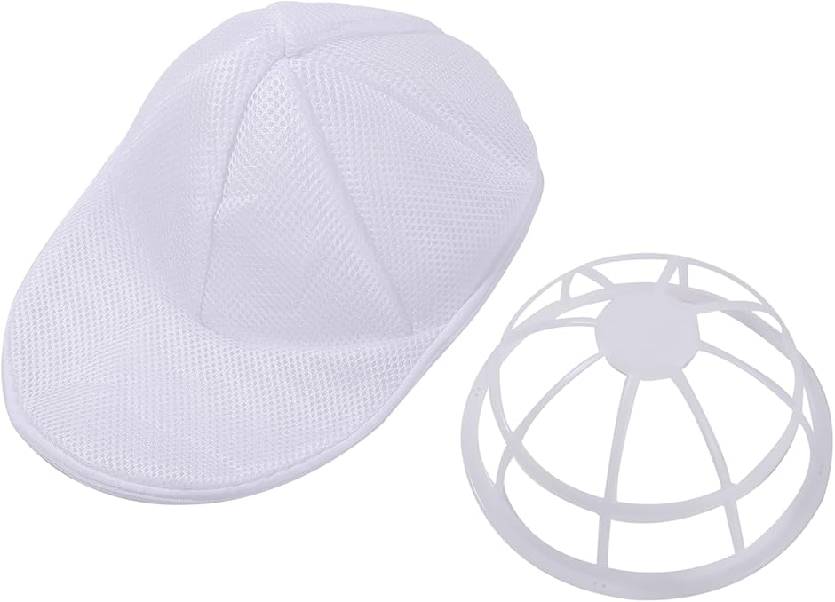 キャップウォッシャー 野球帽 洗濯機用 野球帽クリーナー 帽子 洗濯ネット 型崩れ防止 大人 子供用 帽子ワッシャー (ホワイト,  中)