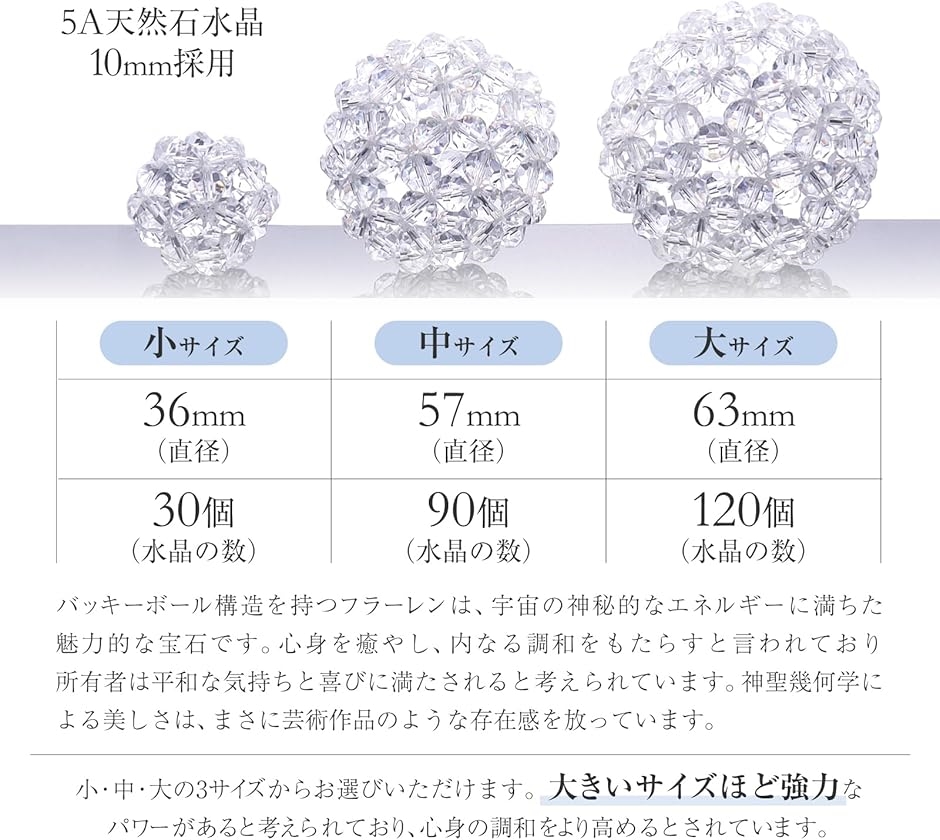 神聖幾何学　フラーレン　バッキーボール　10ミリ 天然石 水晶 5A フラーレン 10mm 神聖幾何学 バッキーボール