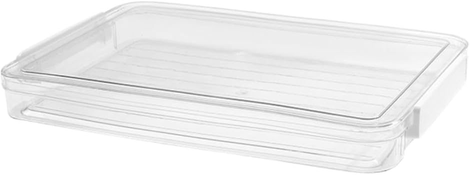 書類収納ケース a4 蓋付き クリア 持ち運び 薄型 書類整理ボックス 重ね置き 持ち手 防水 (ホワイト,  Mサイズ)