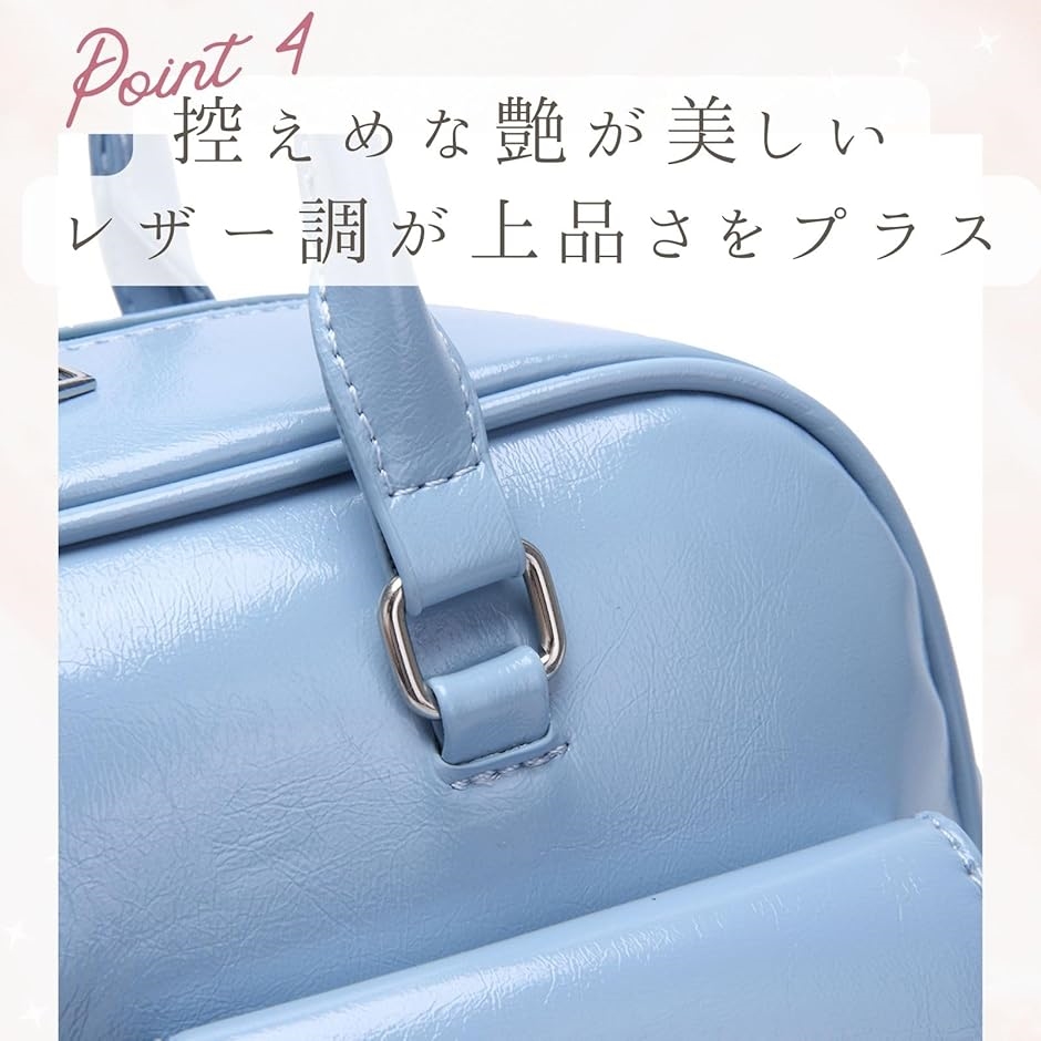 ダブルポケット ミニボストンバッグ 横長バッグ レディース ショルダー