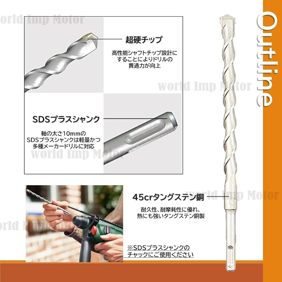ドリルビット 13本セット 電動ハンマー用チゼル SDSプラスシャンク