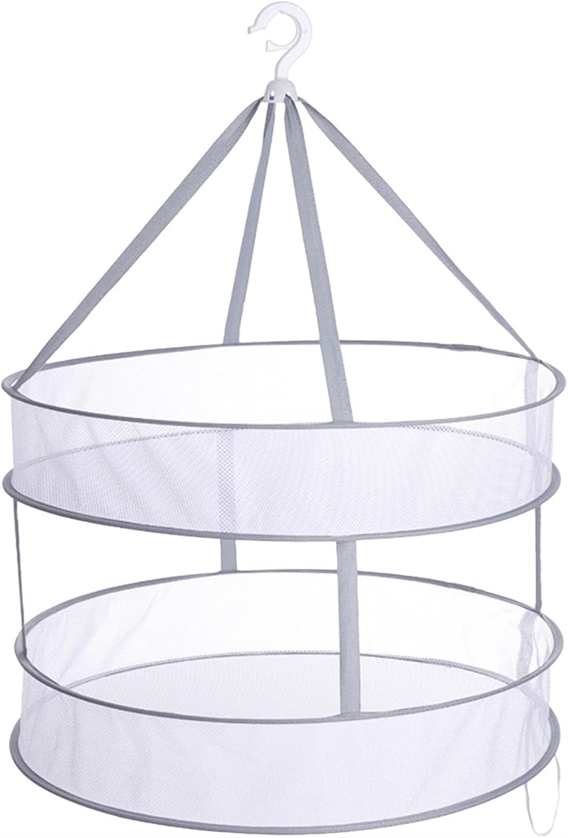 平干しネット 型崩れ防止 物干しネット セーター 枕 ニット 平置き 2段 洗濯ハンガー 折畳み 平ほし (グレー,  10x50x59)