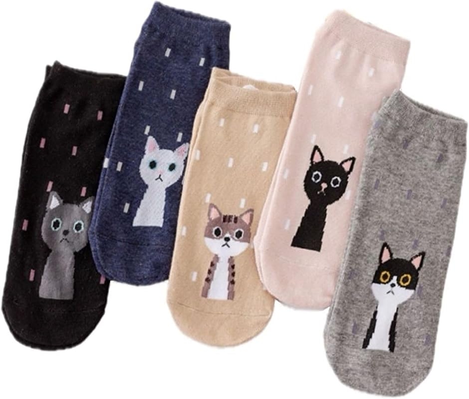 レディース 猫柄 ソックス くつ下 くるぶし 丈 スニーカーソックス