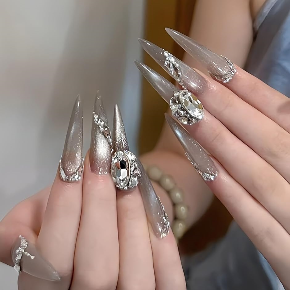 ネイルチップ ギャル 子供 ロング 付け爪 長い 地雷系 可愛い キラキラ