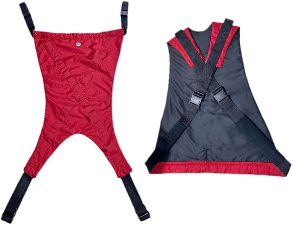 介助ベルト おんぶ紐 介護ベルト 避難用具 背負い紐 (レッド)