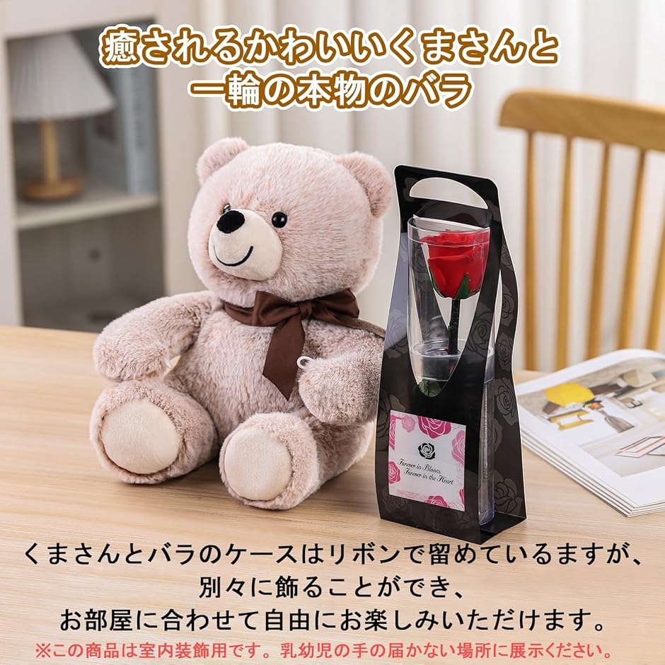 クリアケース入り ぬいぐるみ と バラ 女性 誕生日プレゼント 母の日