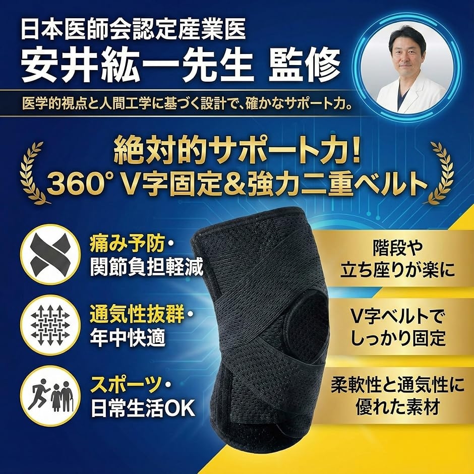 現役医師監修 膝サポーター 膝パッド 半月板 ...の詳細画像2