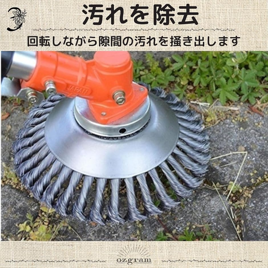 草刈り機 替刃 雑草ブラシヘッド 草刈機用チッ...の詳細画像3