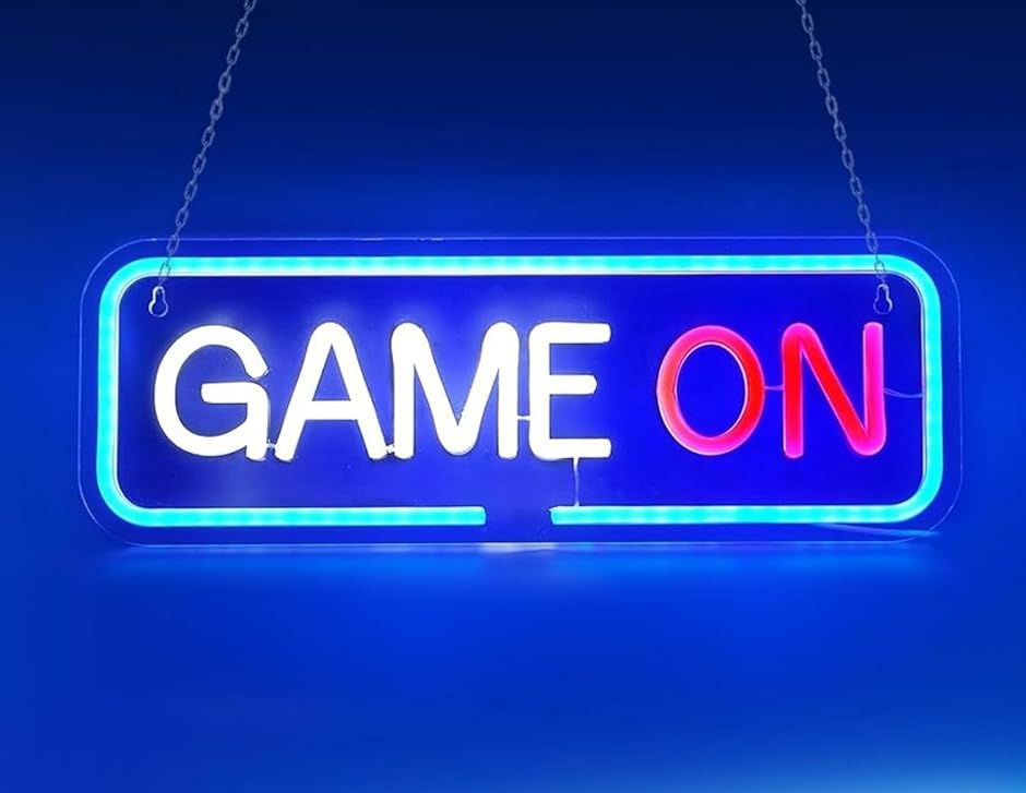 GAME ON サインランプ ゲーミングライト ゲーム部屋 ネオン管 ネオン