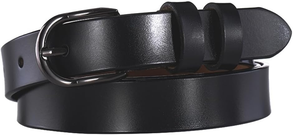 本革レディースベルト幅2.3cm (ブラック, 104cm) : REAPRI - 通販