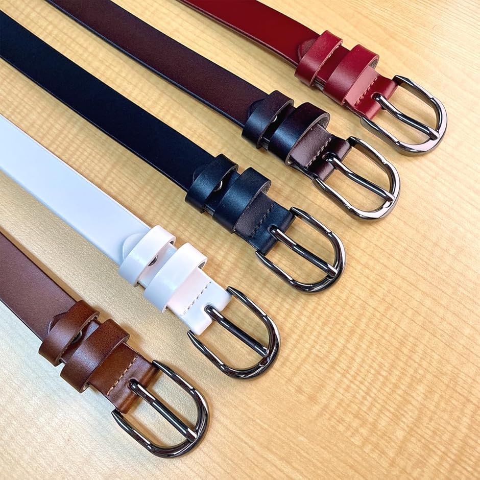 本革レディースベルト幅2.3cm (ブラック, 104cm) : REAPRI - 通販