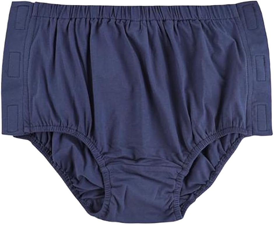 大人 用 おむつ カバー 失禁 対策 尿 漏れ 防止 テープ式 介護 洗える パンツ MDM (ネイビー,  L)