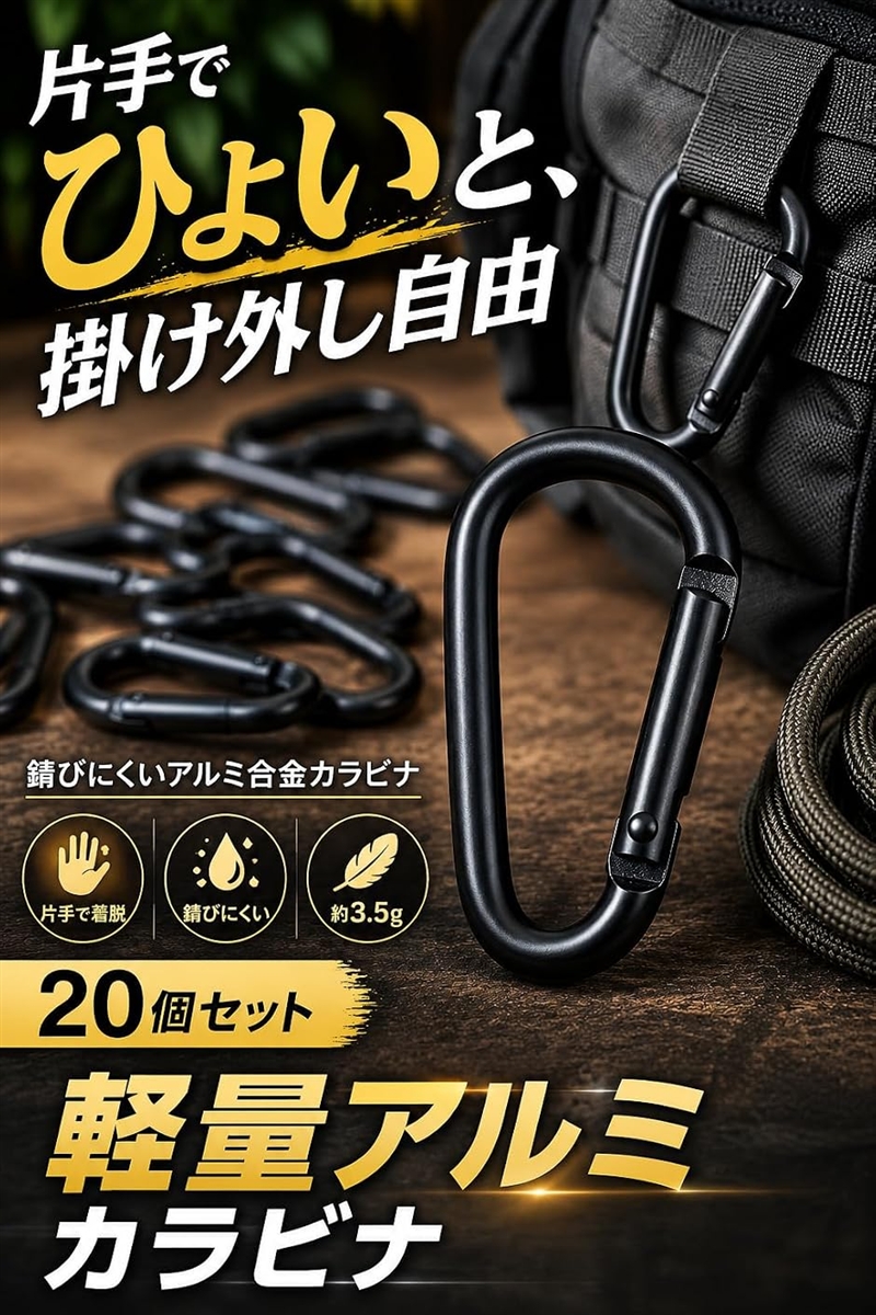 カラビナ キャンプ おしゃれ 錆びない 頑丈 ...の詳細画像2