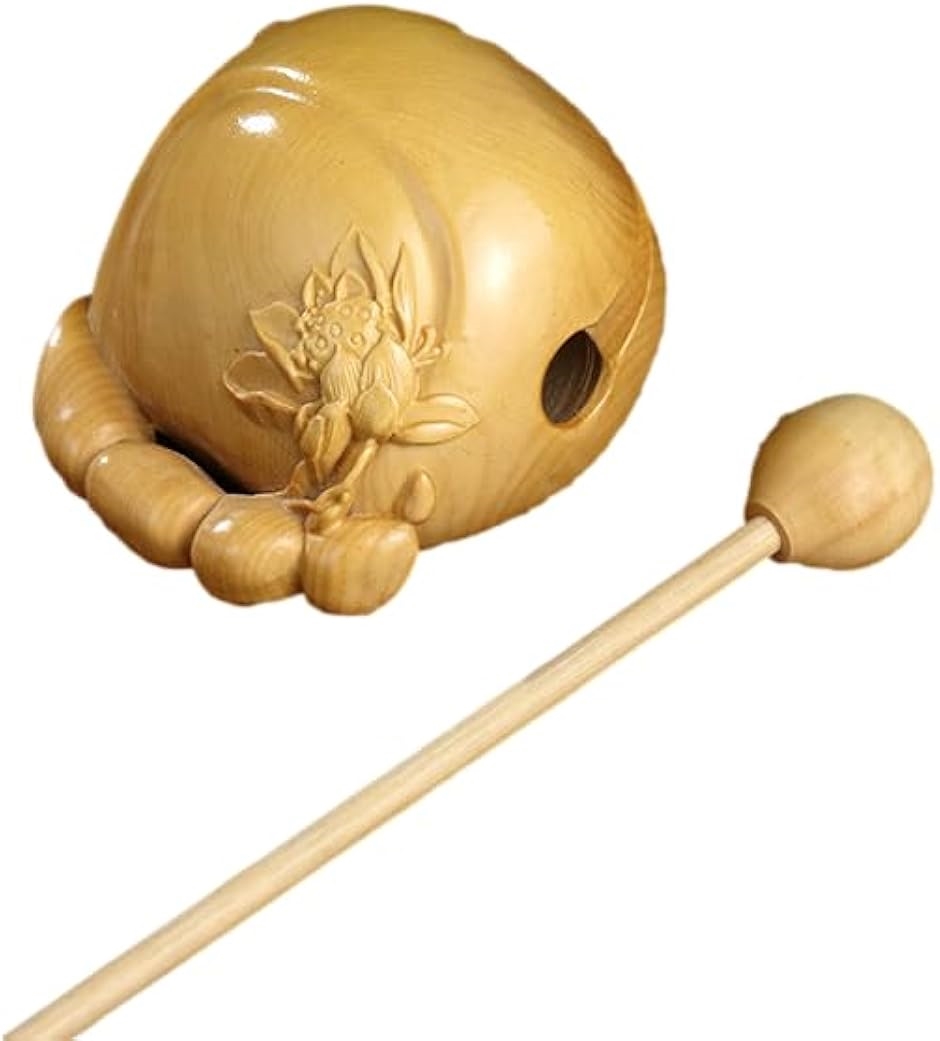 木魚 仏具 ミニ木魚 木製楽器 瞑想打楽器 ツゲの木 ポータブル 木彫り