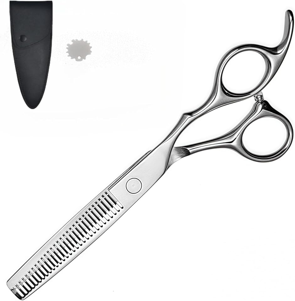 ステンレス 波刃 すきバサミ 調整ネジ付き スキバサミ 20% セニング ヘアカット シザー 毛量調整 散髪はさみ すき