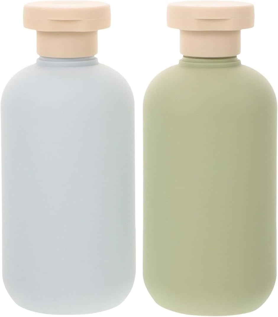 トラベルボトル 200ml 2本セット 詰め替えボトル シャンプーボトル 旅行用容器 液体小分け (グリーン＋ブルー,  平均コード)
