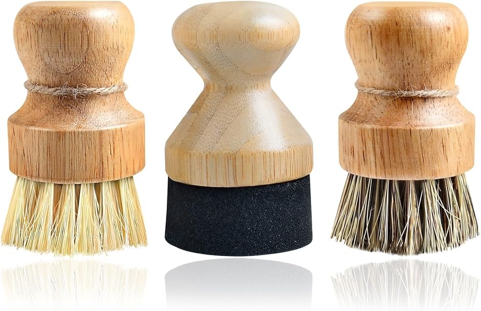 まな板用オイルワックスアプリケーター 竹たわし 食器洗いブラシ 野菜洗う まな板用オイルワックス塗布器 カッティングボード用 汚れ取り