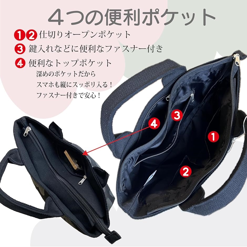 ノア トートバッグ レディース マザーズバッグ ファスナー付き(ドット
