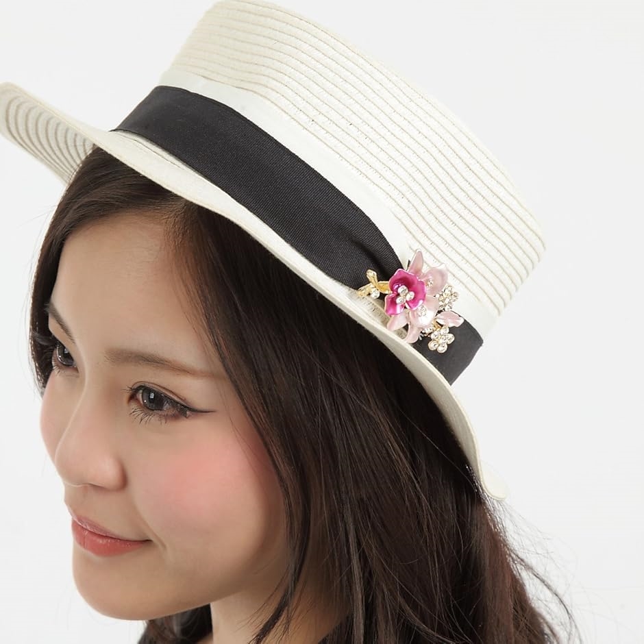 ミャオミャオ キュービックジルコニア 花 フラワー リース リーフ リング ブローチ アクセサリー レディース(パープル,  小さめ) | ブランド登録なし | 03