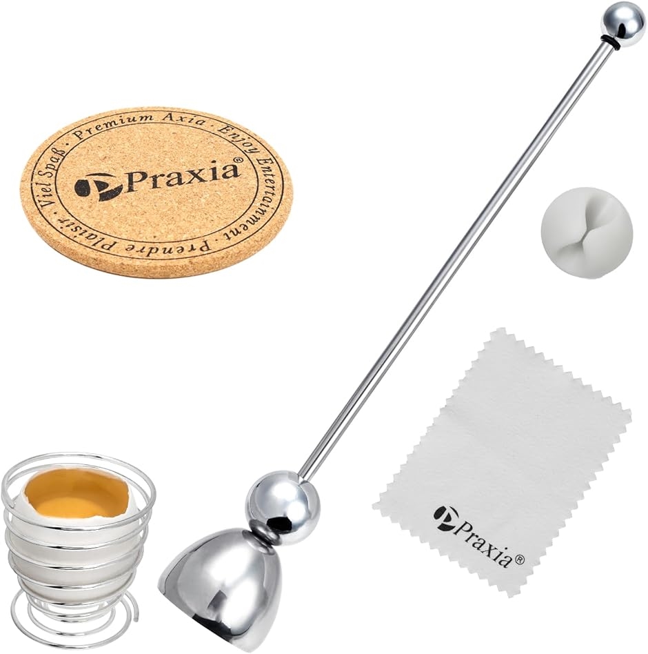 エッグシェルカッター 卵 殻 剥き器 エッグスタンド 付属(シルバー, 1
