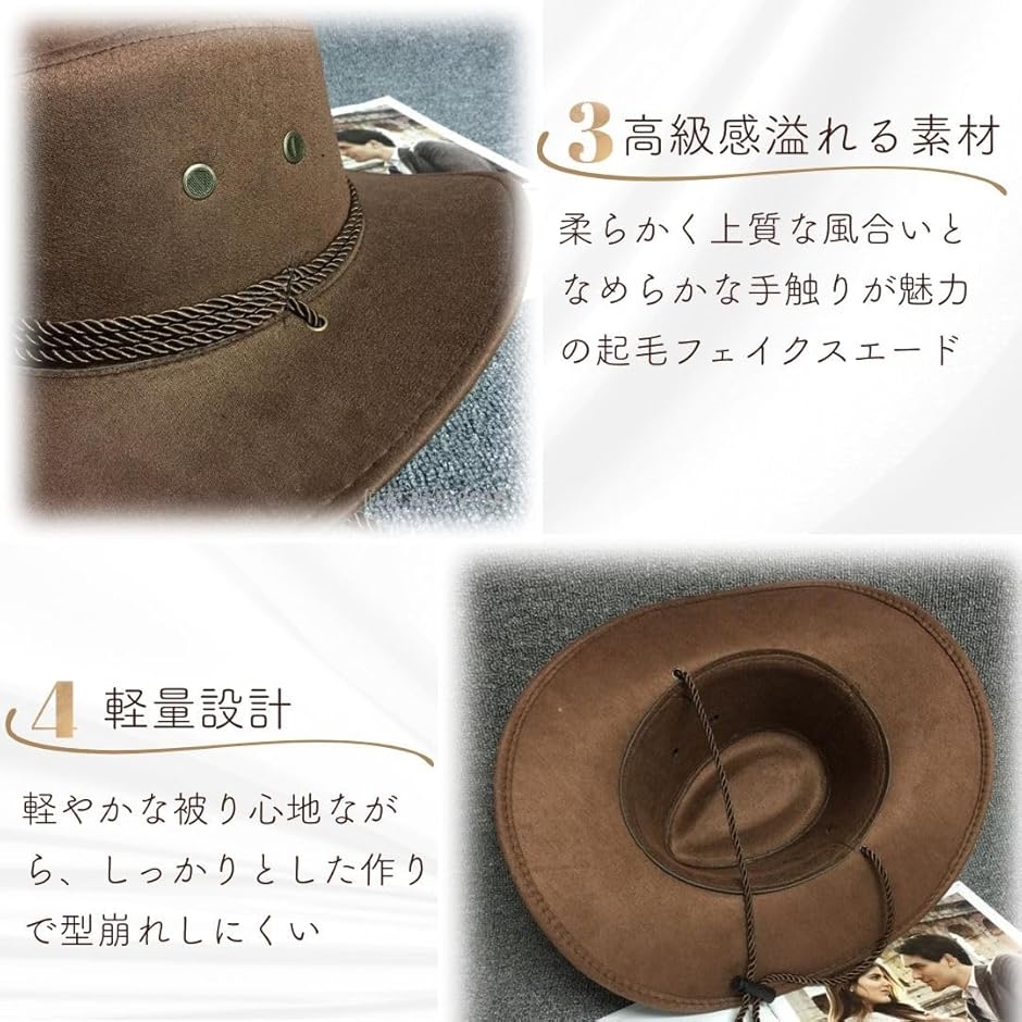 テンガロンハット スエード つば広 カウボーイ ウエスタン メンズ 帽子