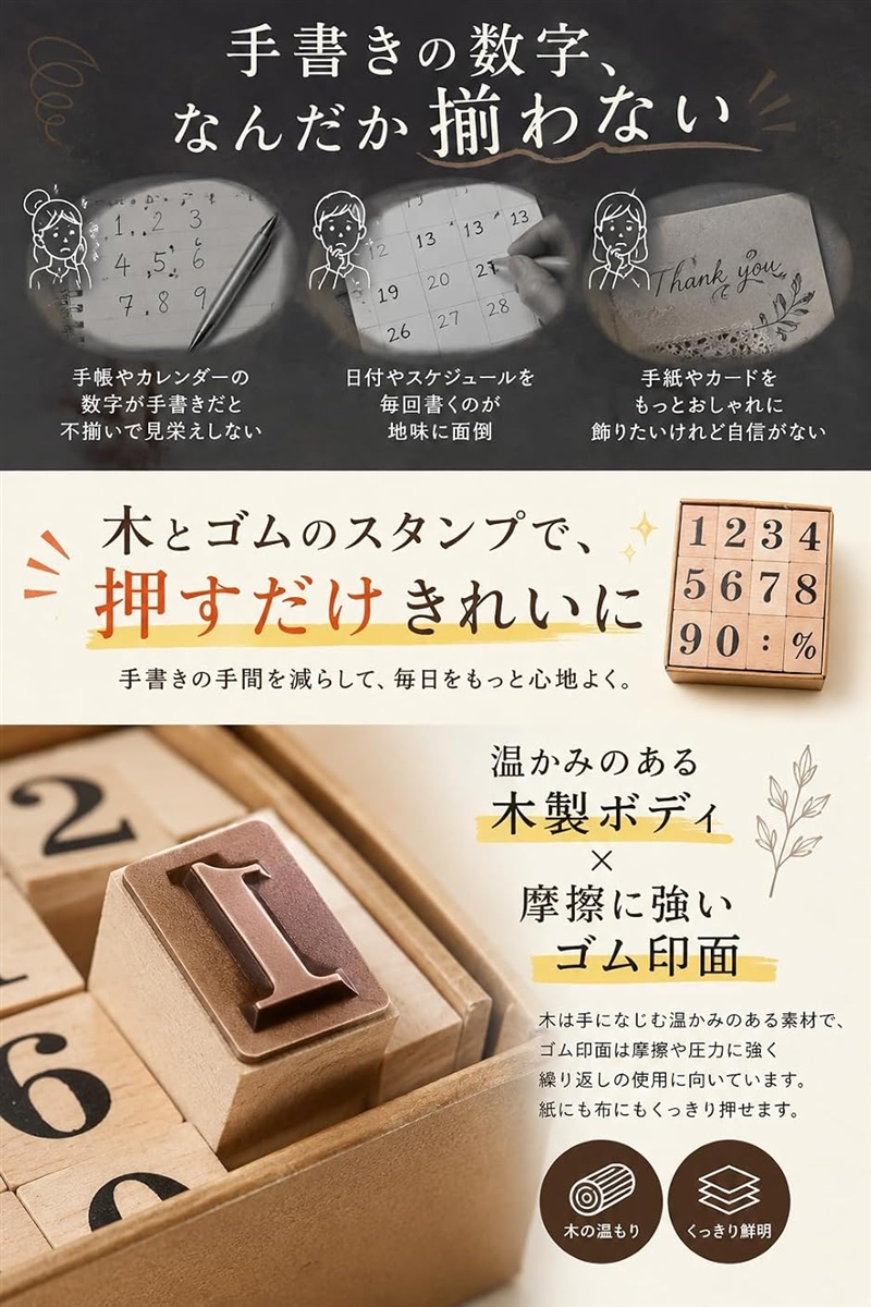 木製スタンプ かわいい おしゃれ セット (月名（フルスペル