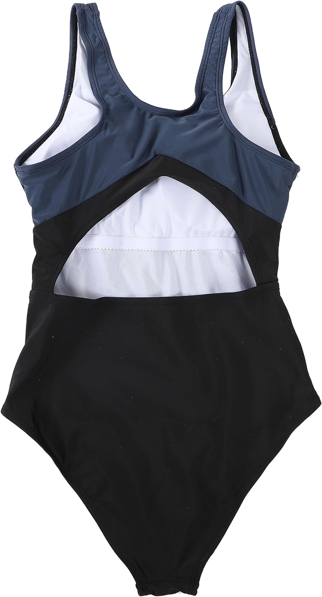 スタンダード スタイリッシュ 競泳 水着 レディース XXL (グレー, 2XL