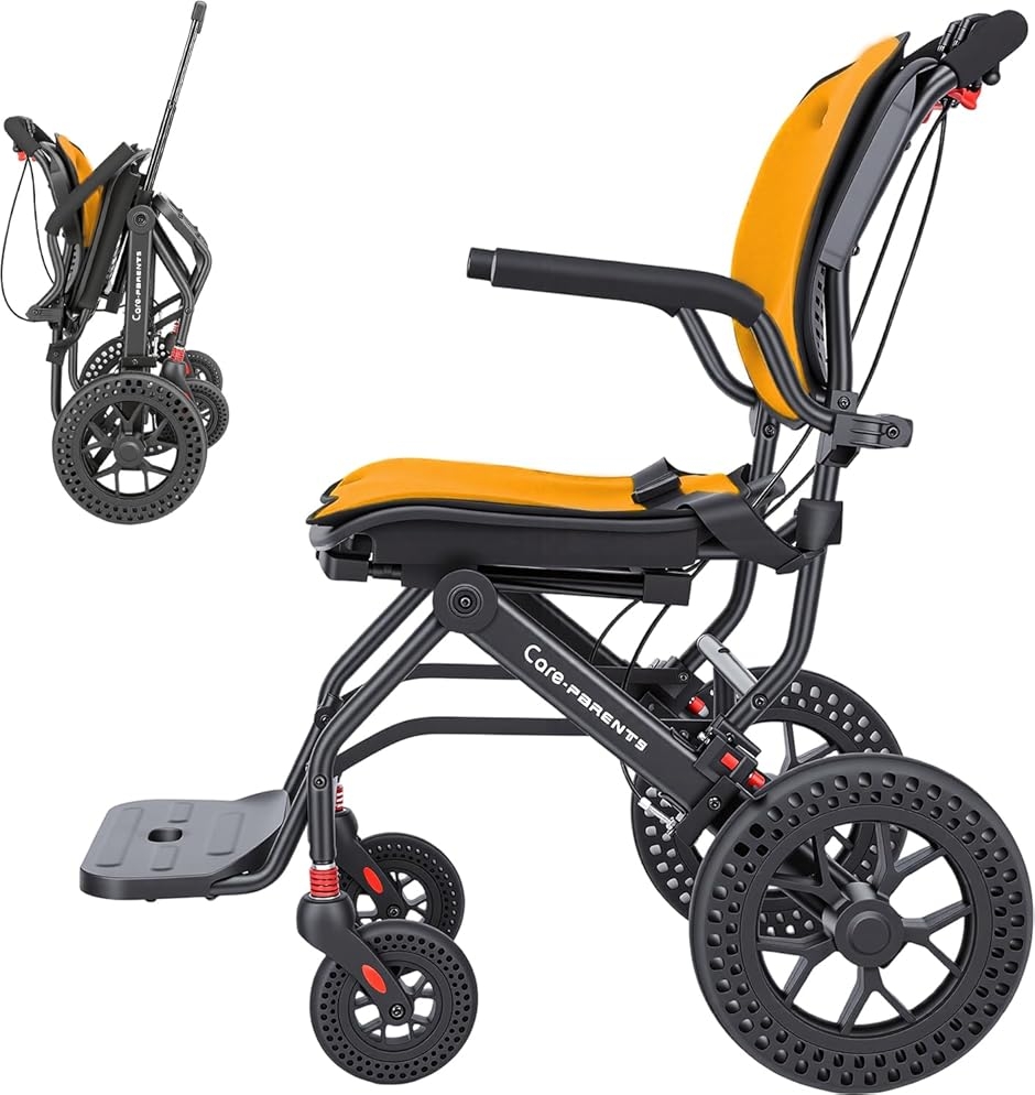 ♿️介助式 立体3Ｄ構造で腰を包む楽な姿勢に 軽量スリムコンパクト 車椅子 車椅子 人間工学 介助式 軽量 折りたたみ コンパクト 伸縮式キャリー