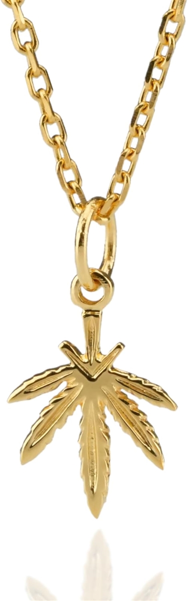 マリファナ ネックレス 金 ゴールド 24Kコート シルバー925 メンズ(ゴールド)