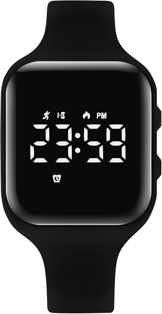 スマートウォッチ 5ATM防水 デジタル 腕時計 活動量計 キッズ 充電式