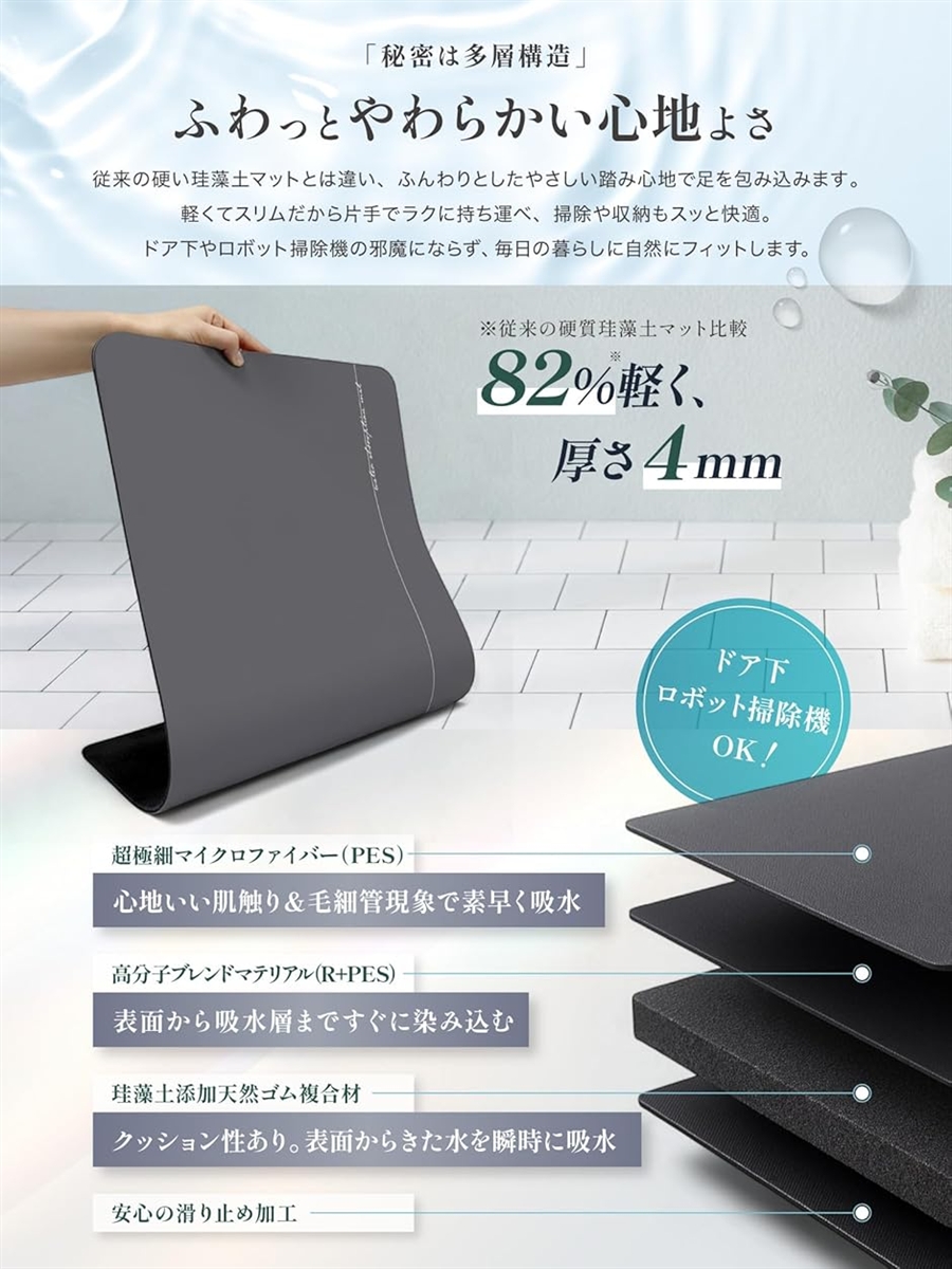 王様のバスマット更に改善されましたx吸水力2倍サラふわUP 珪藻土