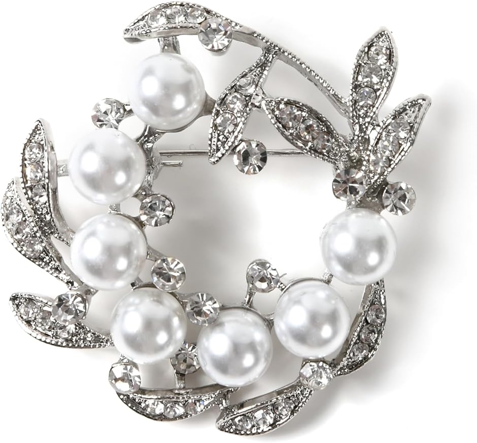 ティグロス ブローチ コサージュ パール セレモニー フォーマル リング ジャケット スーツ ギフト 結婚式 お呼ばれ ピン(シルバー)
