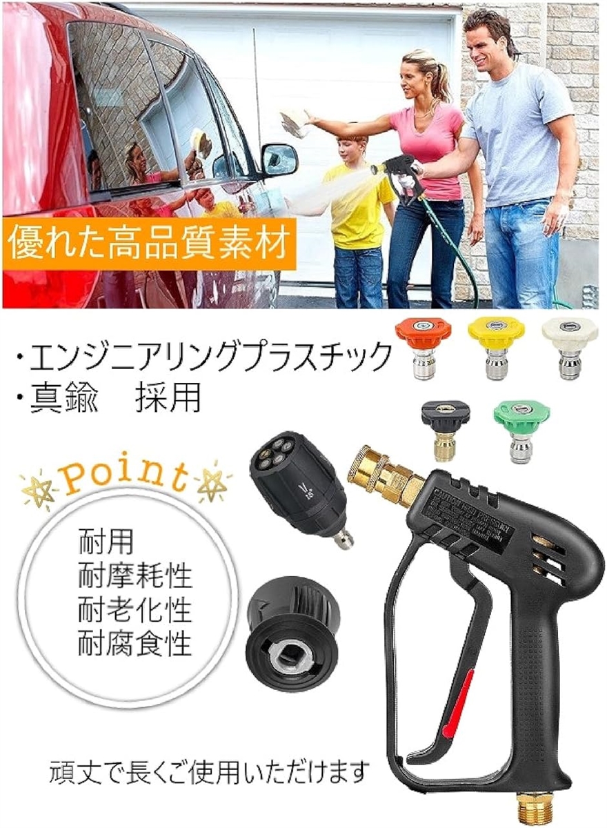 ケルヒャー ショートガン ノズル 5種ノズルチップ 洗車 高圧洗浄機 K