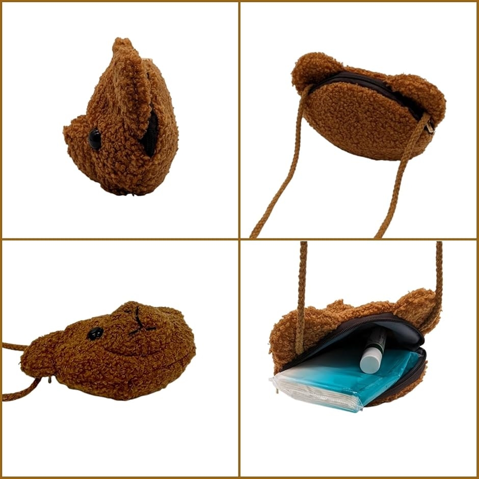 キッズ ポシェット クマ ぬいぐるみ モコモコ ミニバッグ ショルダー