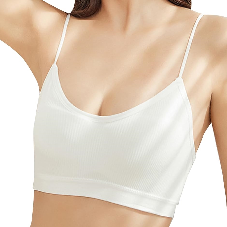 使い捨て ブラジャー レディース 旅行 綿 ブラトップ キャミソール 使い捨て下着 女性 カップ付き(ホワイト,  L)