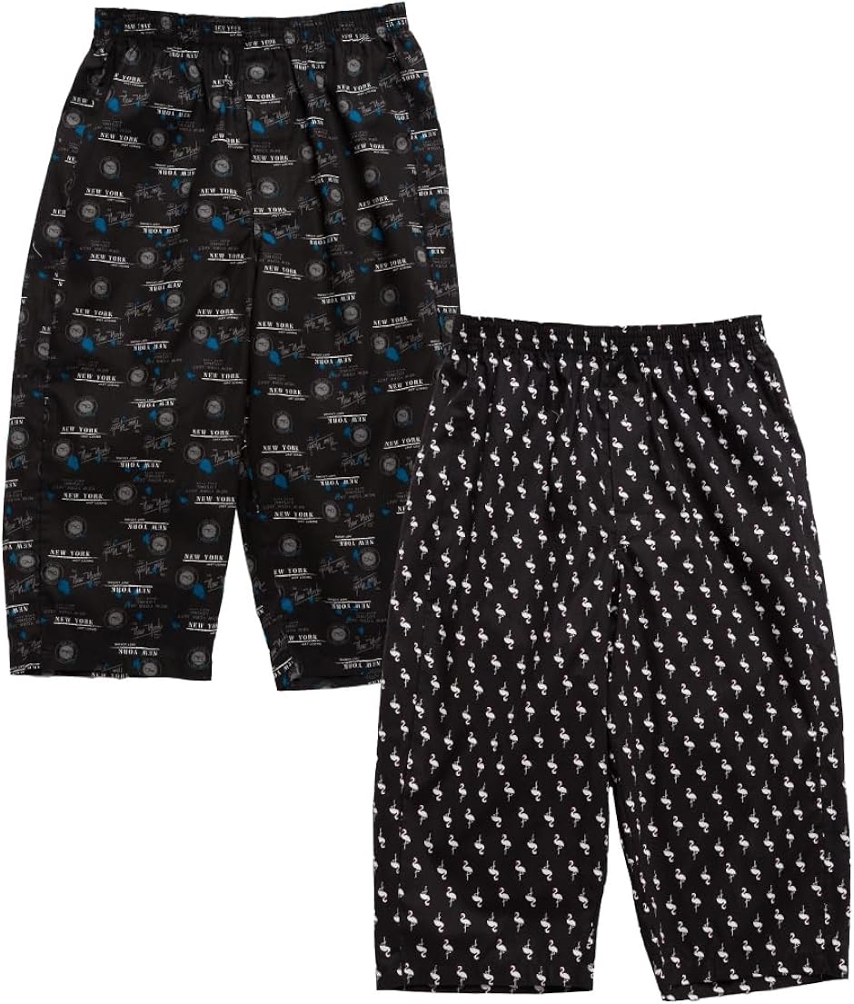 ステテコ セット メンズ カジュアル プリント チェック柄 7分丈 綿100％ 前あき 春(カジュアル柄 ランダム2枚セット,  M)