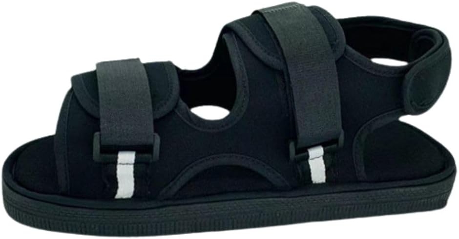 【Yahoo!ランキング1位入賞】ギプス サンダル 靴 屋外 冬 シューズ スリッパ 左右兼用 足 術後シューズ MDM (ブラック, L)