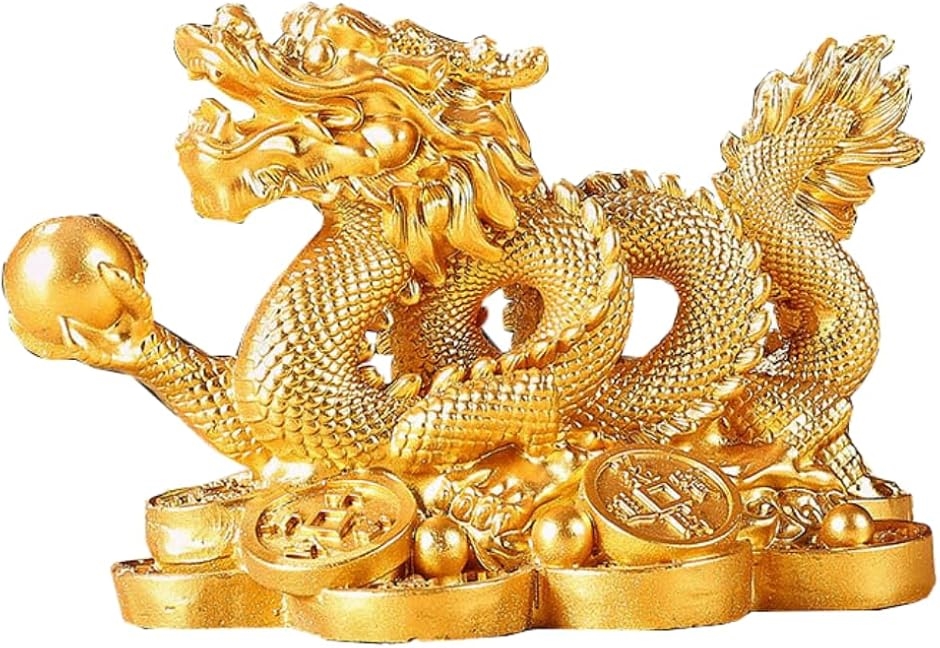 龍の置物 玄関 風水 竜の置き物 金 インテリア リビング オブジェ 金運