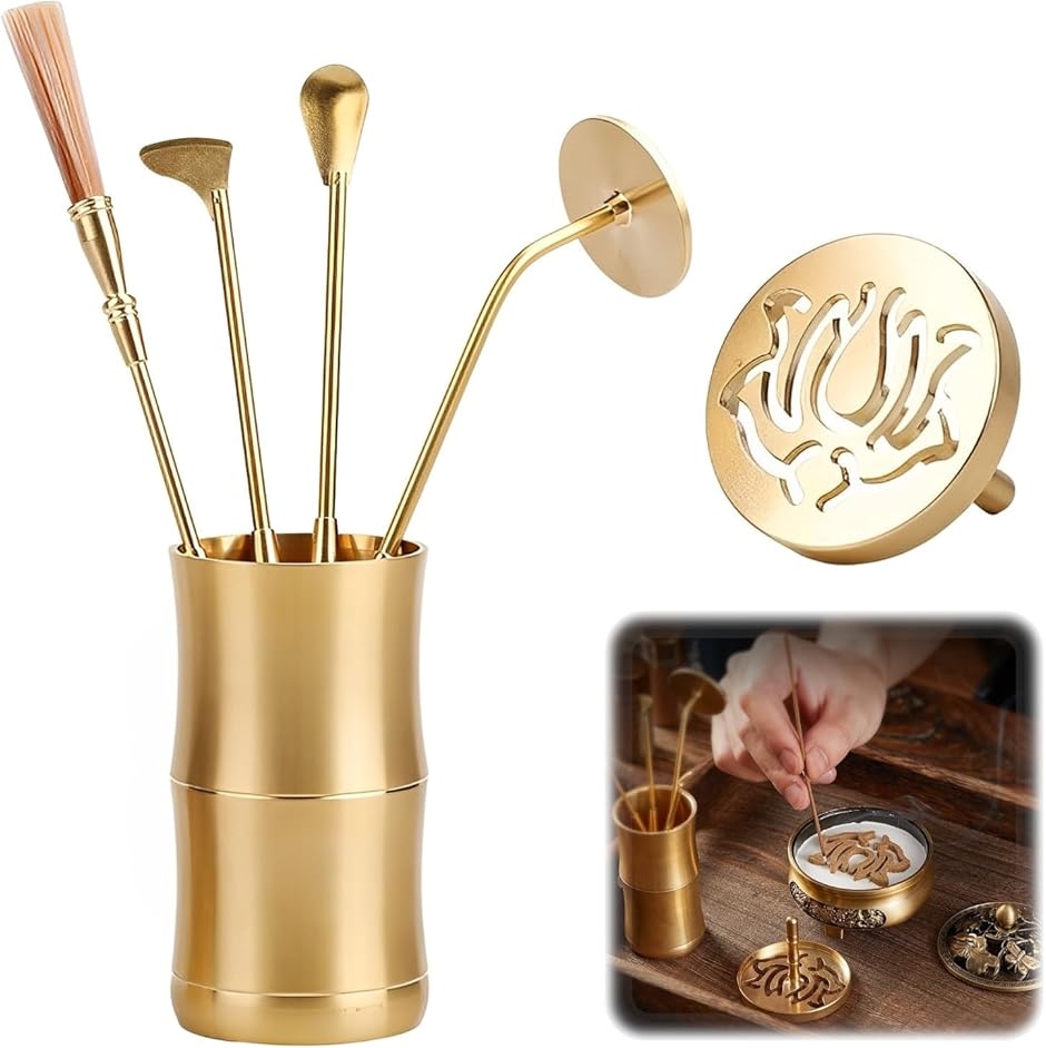 香道 お香道具 香炉 香型 灰押さえ 中国 お香セット お香作り (6点