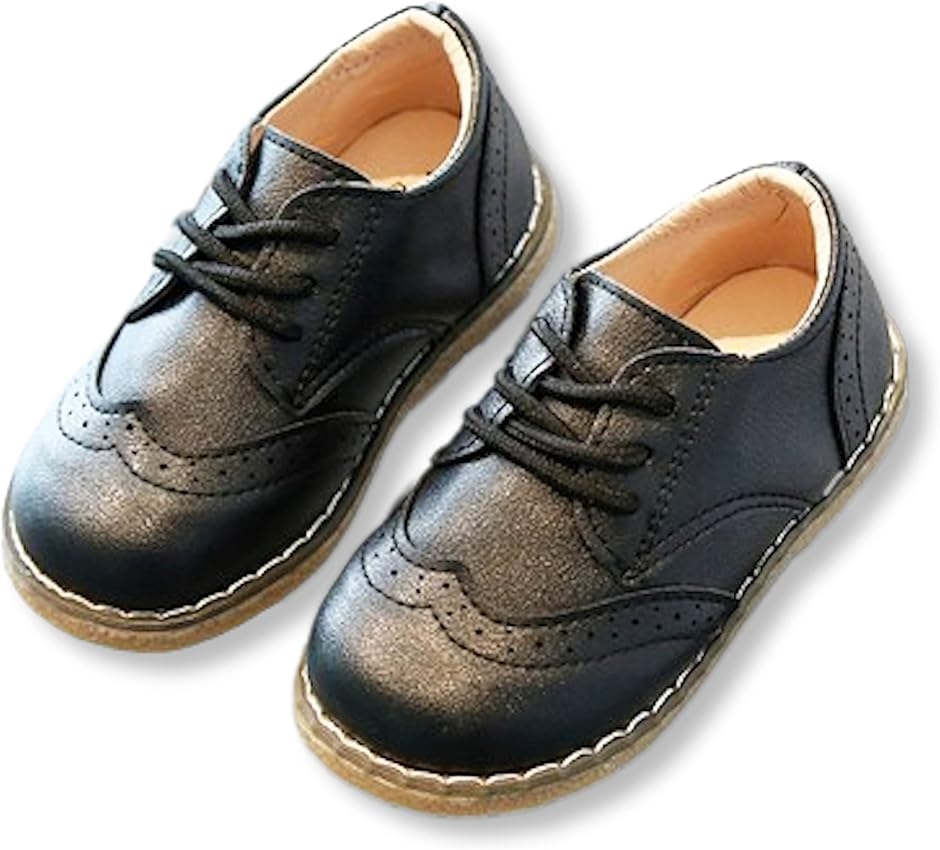 キッズ ベビー フォーマルシューズ ローファー レザー風 卒園式 入学式 結婚式 七五三 発表会 男の子(ブラック, 16.0 cm)