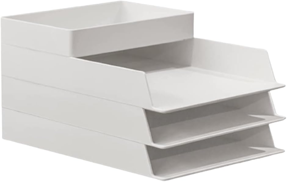 書類トレー A4 縦 4段 レタートレイ 卓上 収納ケース ラック オフィス