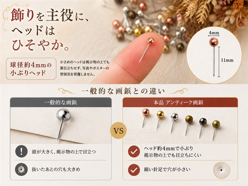 Yahoo!ランキング1位入賞】画鋲 押しピン かわいい アンティーク