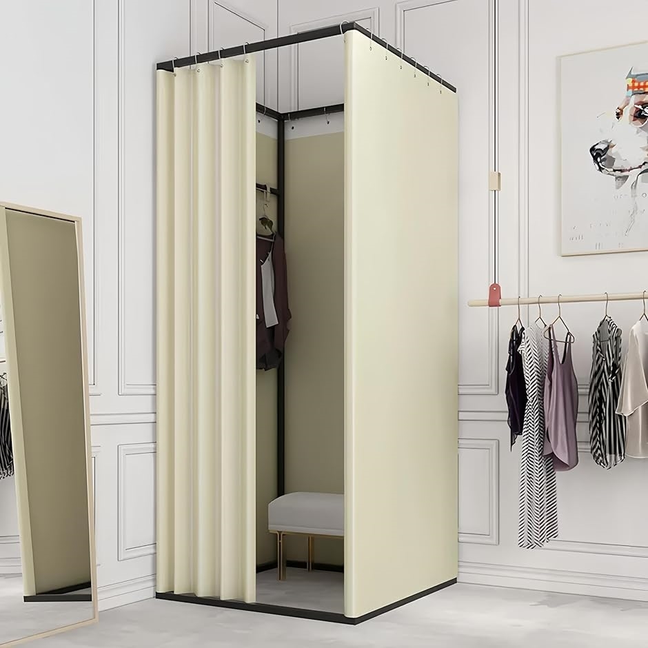 フィッティングルーム 簡易 試着室 着替え 更衣室 遮光カーテン フック