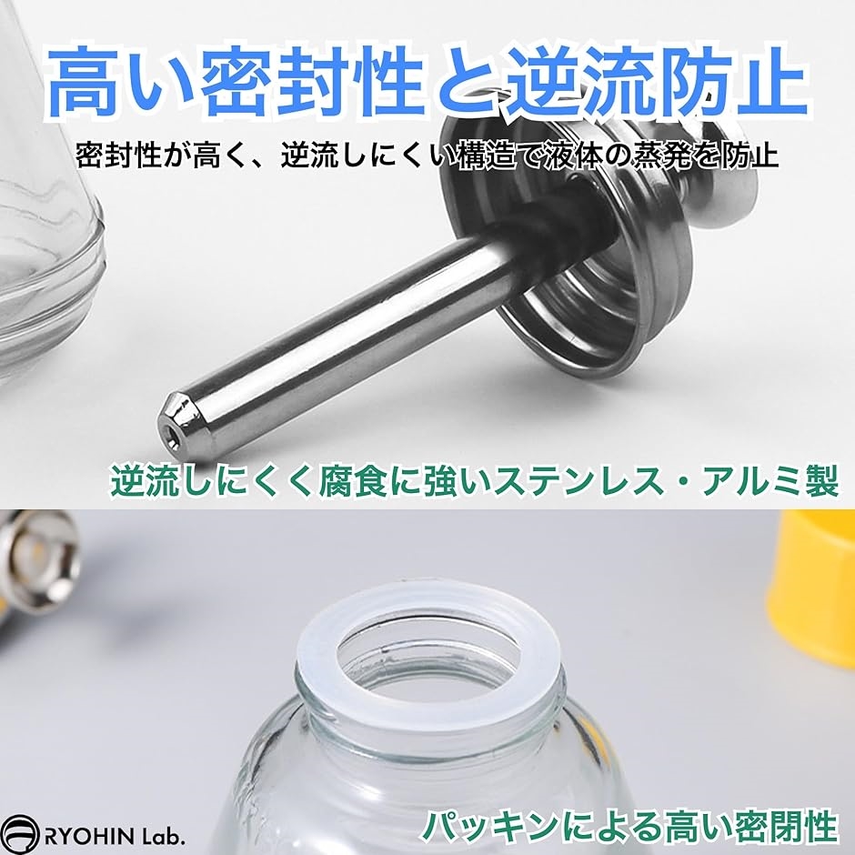 良品ラボ プッシュダウンポンプ ディスペンサー ガラス容器 ガラス