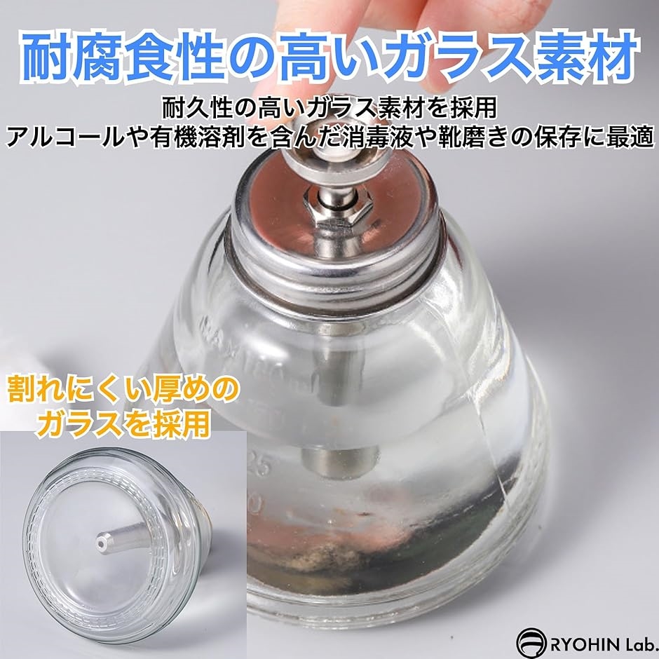 良品ラボ プッシュダウンポンプ ディスペンサー ガラス容器 ガラス