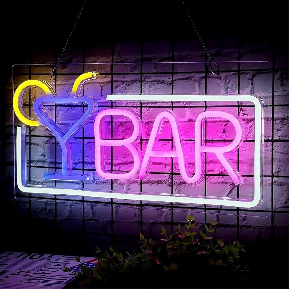 バーネオンサイン ネオンライト BAR ホームバー LED USB給電 吊り下げ