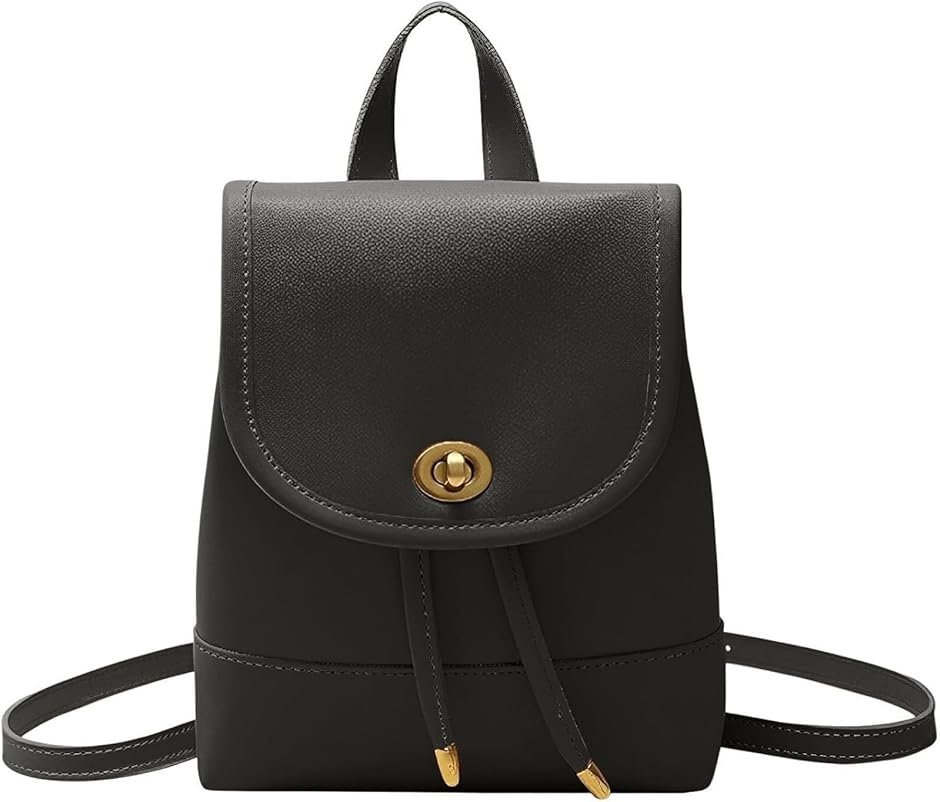 ミニ リュック レディース リュックサック バッグ かばん 軽量 コンパクト 無地 シンプル(ブラック,  S)