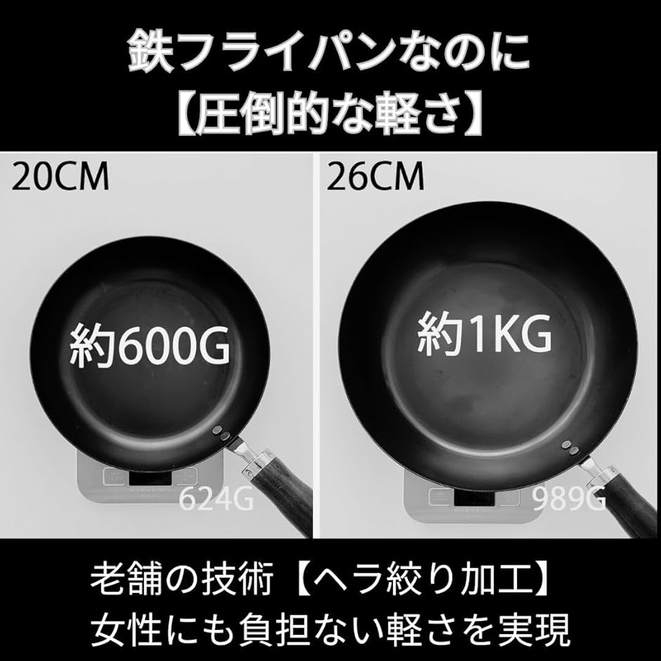 一流シェフが認める 鉄フライパン リストランテ バリック トウキョウ コラボレーション 軽い(ウォールナット,  20cm+26cm)の画像